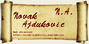 Novak Ajduković vizit kartica